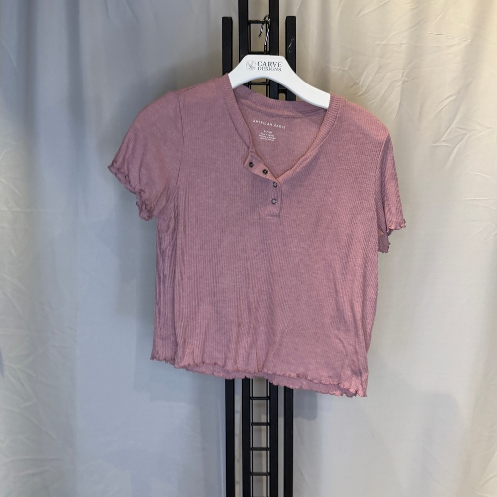 American Eagle Outfitters‎ Pink Ribbed Crop Top